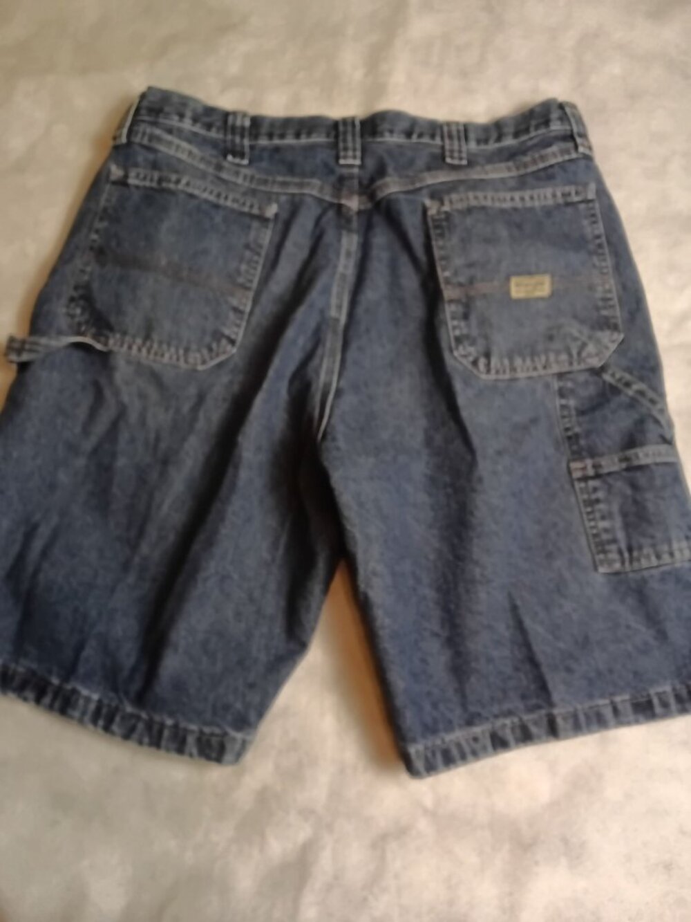 Wrangler Carpenter Denim Shorts Men 64WC2ZD Blue Utility Jorts Size 36 Regular